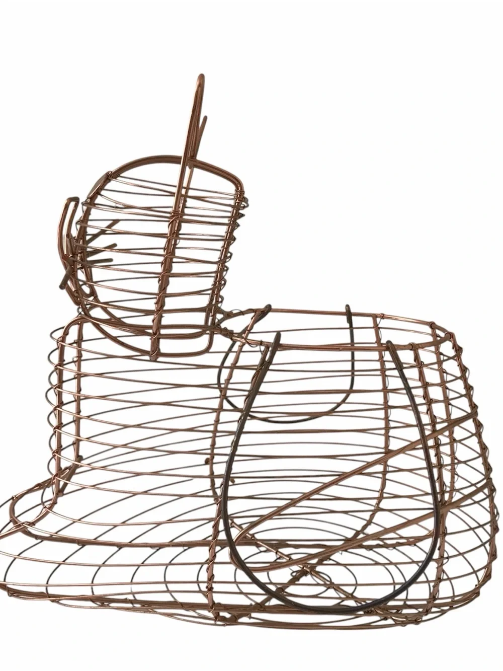 Copper Wire Cat Sculpture Vase - Decorative Home Accent